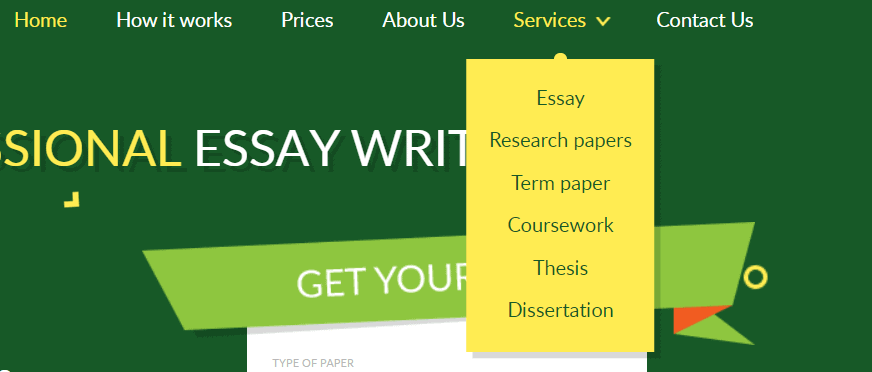 Types of services at ProEssayWriting
