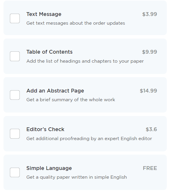 Extra features at PaperHelp
