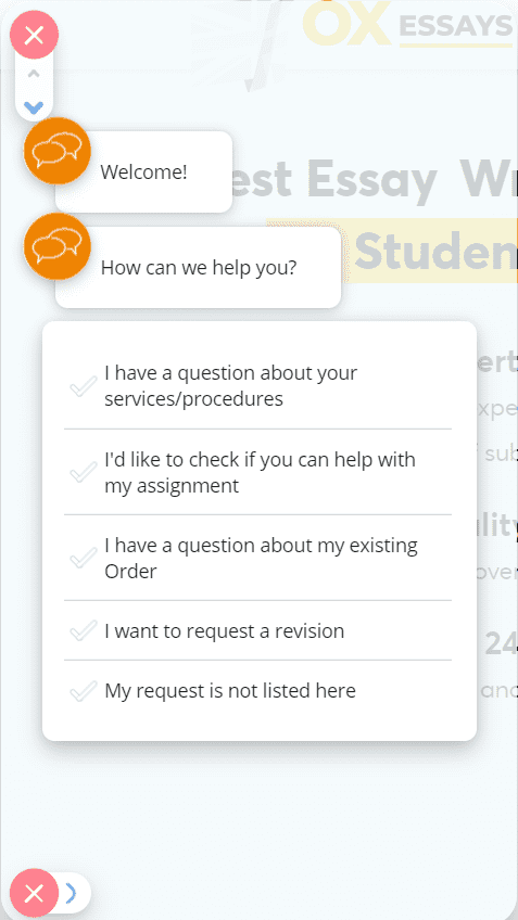 Customer support at OXessays